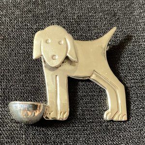 Sterling 925 Silver Modern Dog Pin